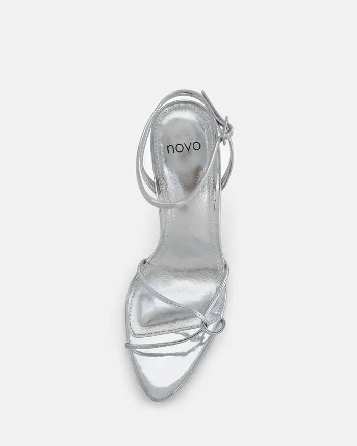 NOVO Shoes Party Women MADESIMO METALLIC Open Toe Heels