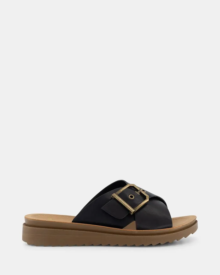 NOVO Shoes SIDNIE BLACK Sandals Women Slides