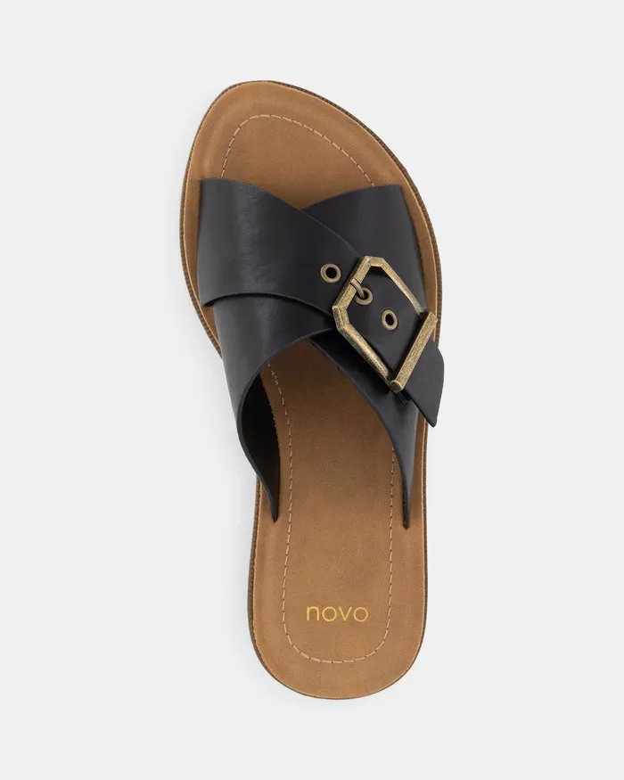 NOVO Shoes SIDNIE BLACK Sandals Women Slides