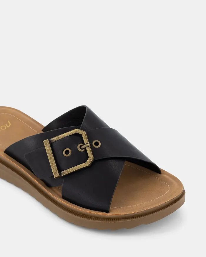 NOVO Shoes SIDNIE BLACK Sandals Women Slides