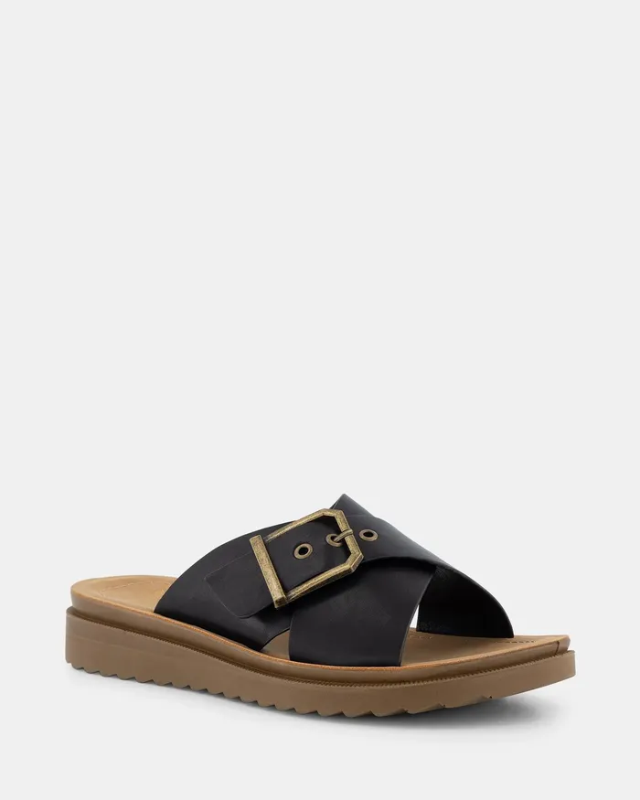 NOVO Shoes SIDNIE BLACK Sandals Women Slides