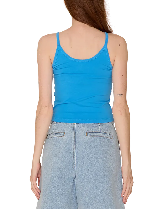 OBEY Clothing BABY SCRIPT BRYN TANK Azure Blue Women TSHIRTS