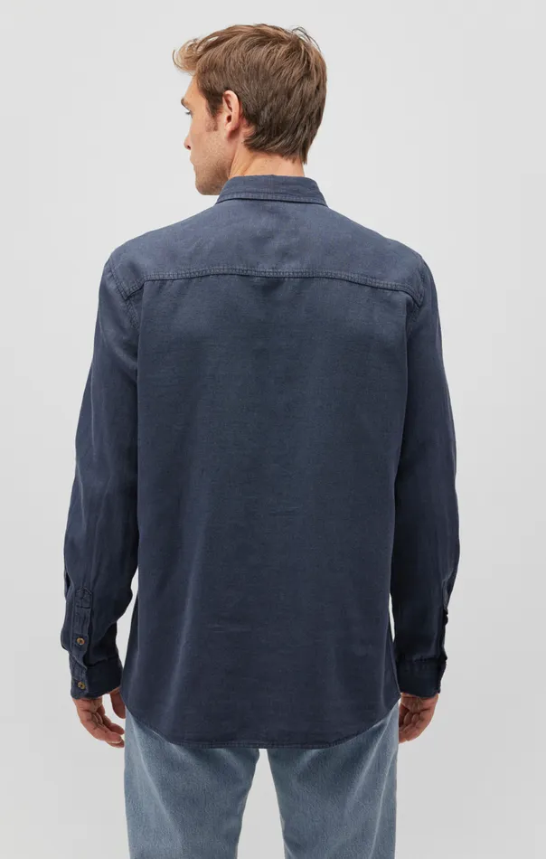 One Pocket ButtonUp Shirt In Collegiate Blue Men Mavi Jeans Shirts