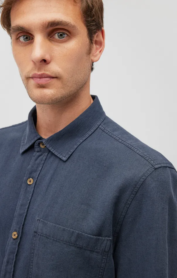 One Pocket ButtonUp Shirt In Collegiate Blue Men Mavi Jeans Shirts