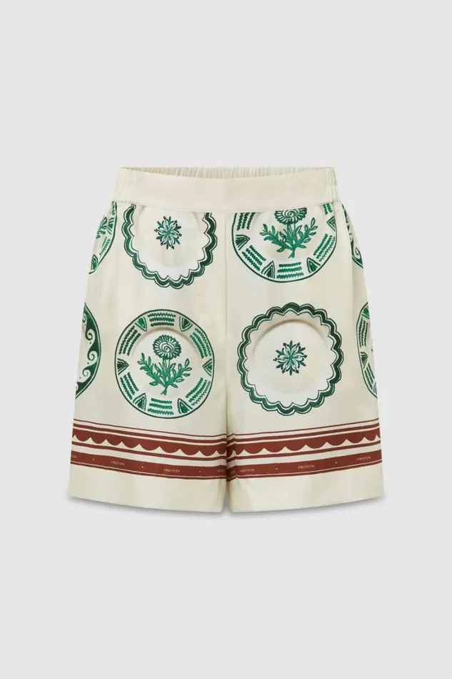 Oroton Alfresco Print Short Pale Lemon Women Shorts