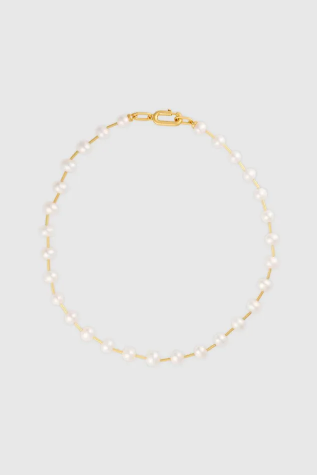 Oroton Asta Necklace Worn Goldpearl Women Jewellery