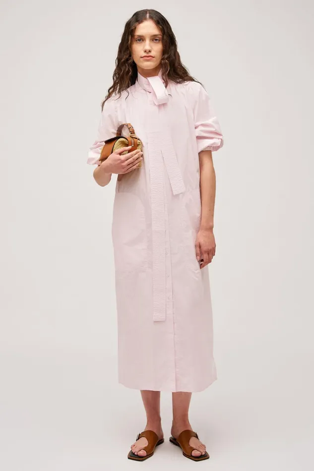 Oroton Cleo Poplin Dress Palest Pink Women Dresses Oroton Cleo Poplin Dress Palest Pink Women Dresses