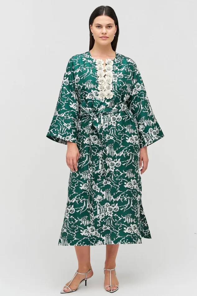 Oroton Garden Toile Embellished Long Dress Ivy Women Dresses Oroton Garden Toile Embellished Long Dress Ivy Women Dresses