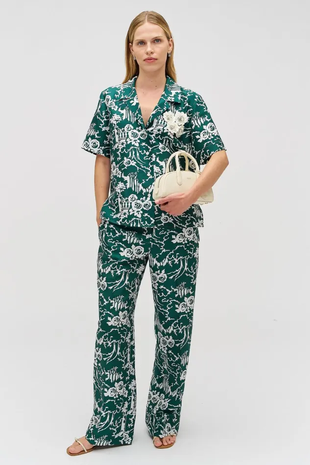 Oroton Garden Toile Pyjama Pant Ivy Women Pants Oroton Garden Toile Pyjama Pant Ivy Women Pants