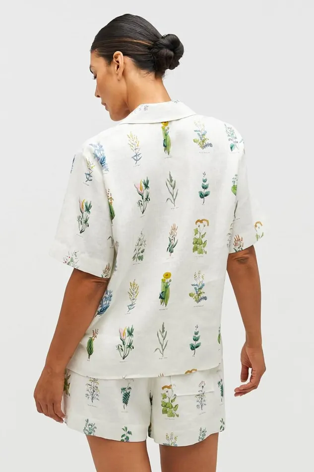 Oroton Greenhouse Floral Camp Shirt Mist Women Tops Oroton Greenhouse Floral Camp Shirt Mist Women Tops