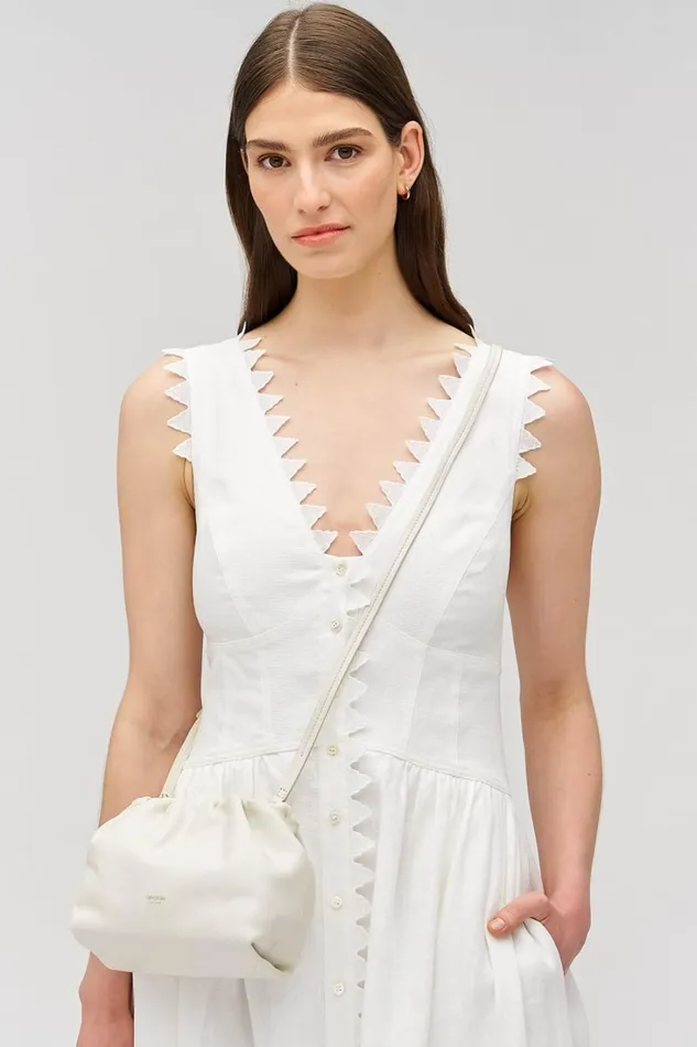 Oroton Gretel Mini Top Handle Clotted Cream Women Shoulder Oroton Gretel Mini Top Handle Clotted Cream Women Shoulder
