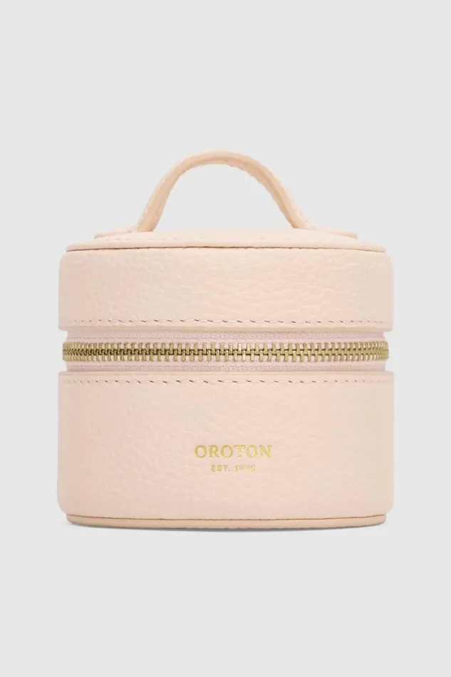 Oroton Jemima Mini Round Jewellery Box Puff Pink Women Jewellery Cases