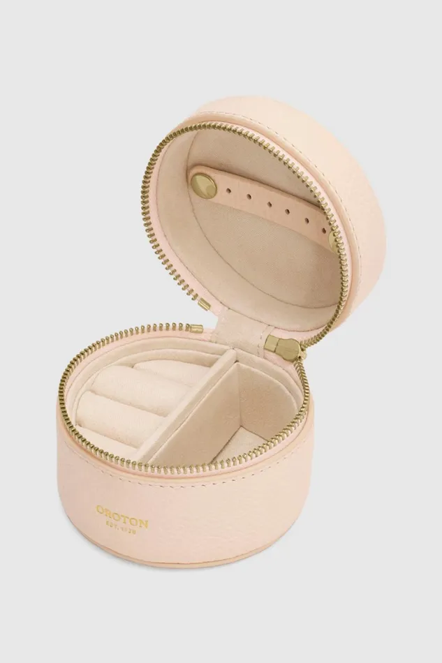 Oroton Jemima Mini Round Jewellery Box Puff Pink Women Jewellery Cases Oroton Jemima Mini Round Jewellery Box Puff Pink Women Jewellery Cases