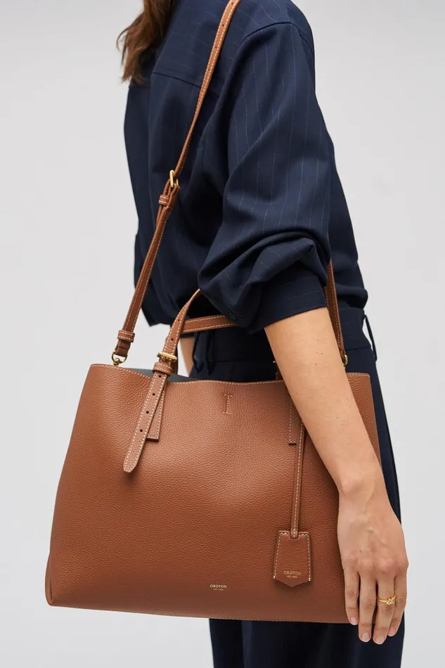 Oroton Margot Large Day Bag Whiskey Women Totes Oroton Margot Large Day Bag Whiskey Women Totes