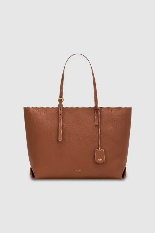 Oroton Margot Medium Zip Tote Whiskey Women Totes