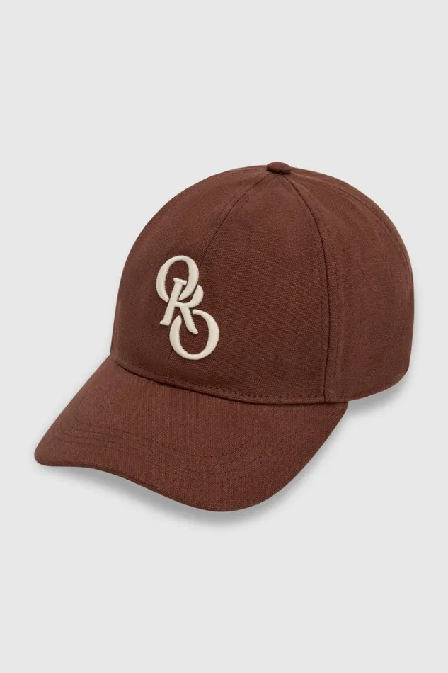 Oroton Oro Logo Cap Chocolate Women Hats