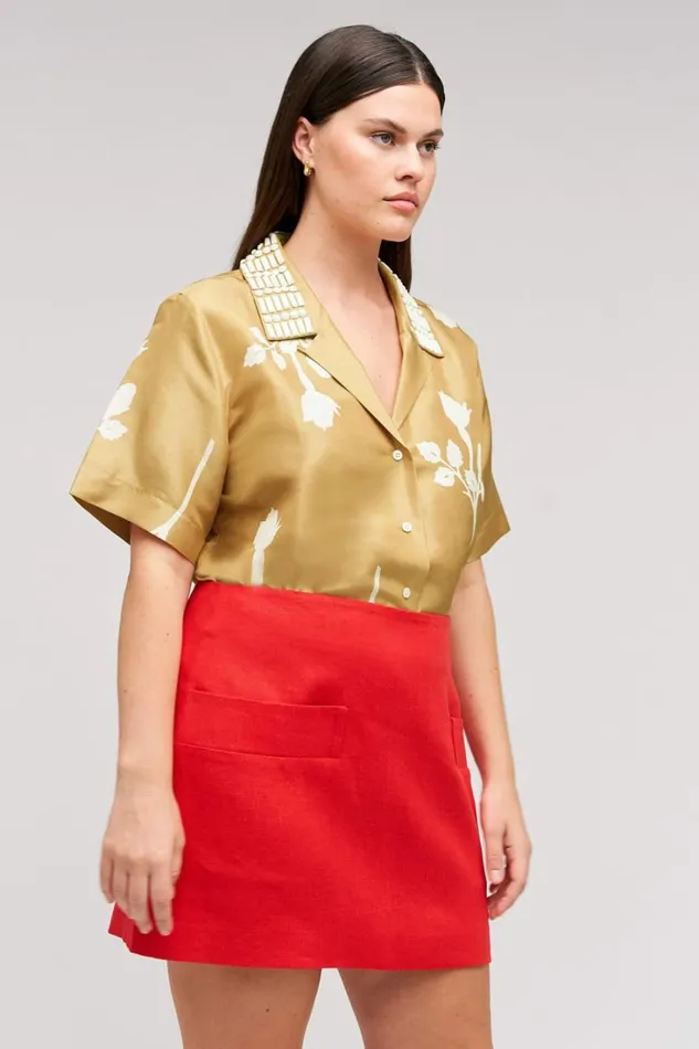 Oroton Pocket Detail Mini Skirt Poppy Women Skirts Oroton Pocket Detail Mini Skirt Poppy Women Skirts