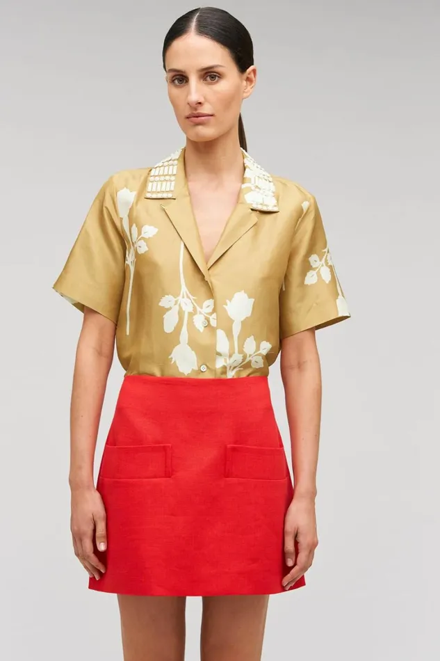 Oroton Pocket Detail Mini Skirt Poppy Women Skirts Oroton Pocket Detail Mini Skirt Poppy Women Skirts