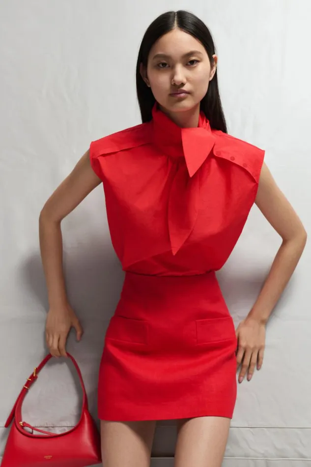 Oroton Pocket Detail Mini Skirt Poppy Women Skirts Oroton Pocket Detail Mini Skirt Poppy Women Skirts