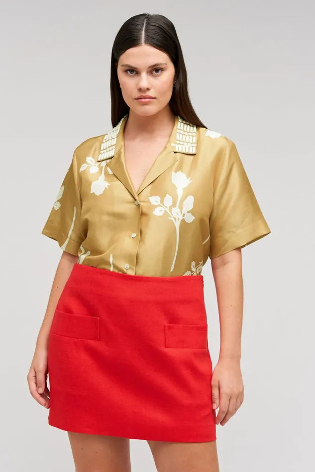 Oroton Pocket Detail Mini Skirt Poppy Women Skirts Oroton Pocket Detail Mini Skirt Poppy Women Skirts