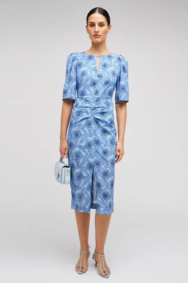 Oroton Soft Thistle Print Dress Multi Women Dresses