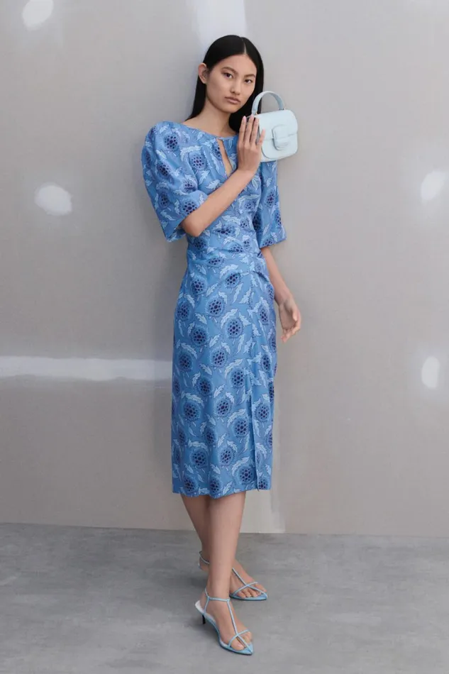 Oroton Soft Thistle Print Dress Multi Women Dresses Oroton Soft Thistle Print Dress Multi Women Dresses
