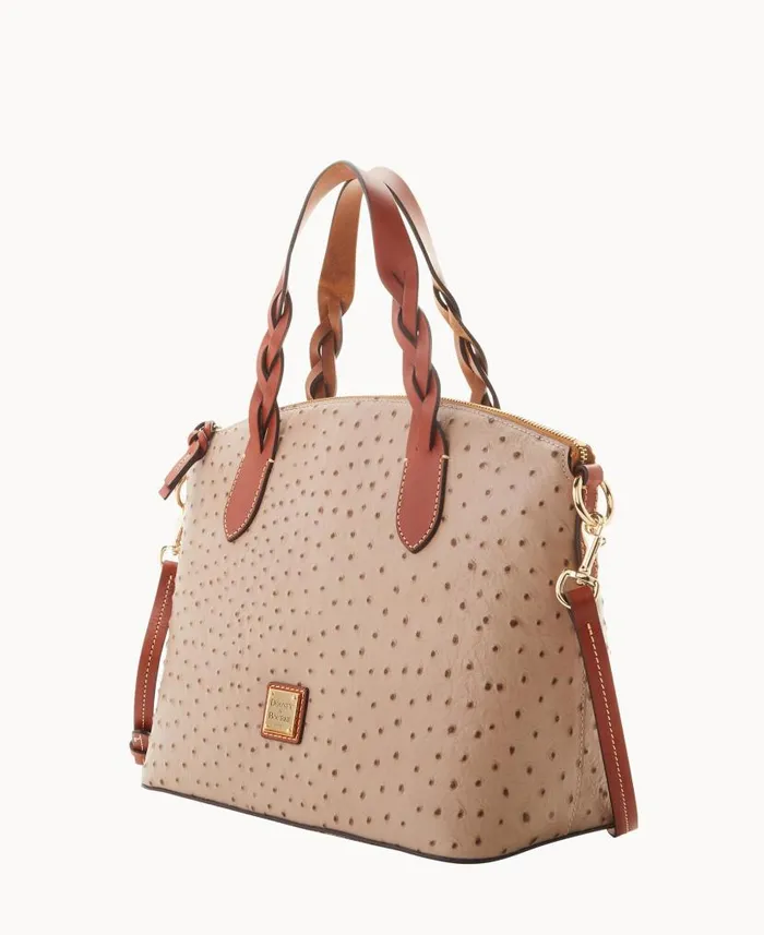 Ostrich Celeste Satchel Light Taupe Woman Dooney and Bourke Satchels