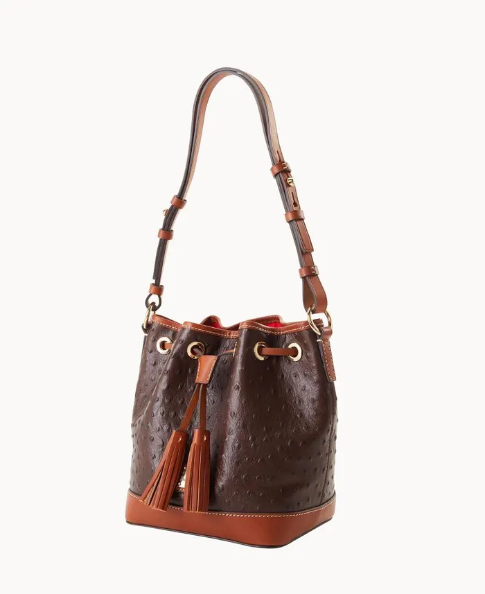 Ostrich Small Drawstring Brown Tmoro Woman Dooney and Bourke Shoulder Bags