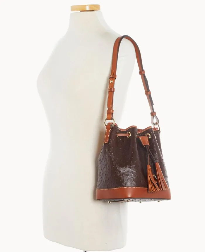 Ostrich Small Drawstring Brown Tmoro Woman Dooney and Bourke Shoulder Bags