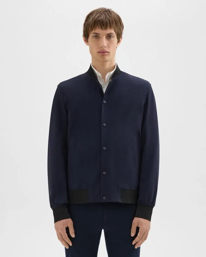Outerwear Men Theory Murphy Bomber Jacket In Precision Ponte Baltic