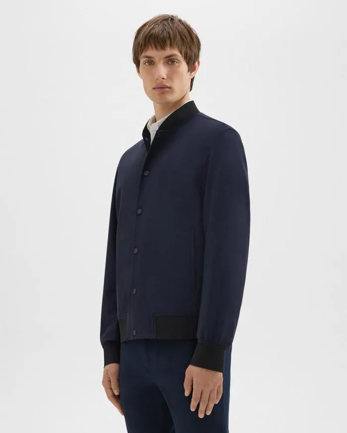 Outerwear Men Theory Murphy Bomber Jacket In Precision Ponte Baltic