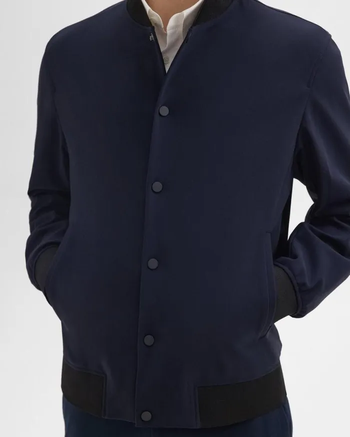 Outerwear Men Theory Murphy Bomber Jacket In Precision Ponte Baltic