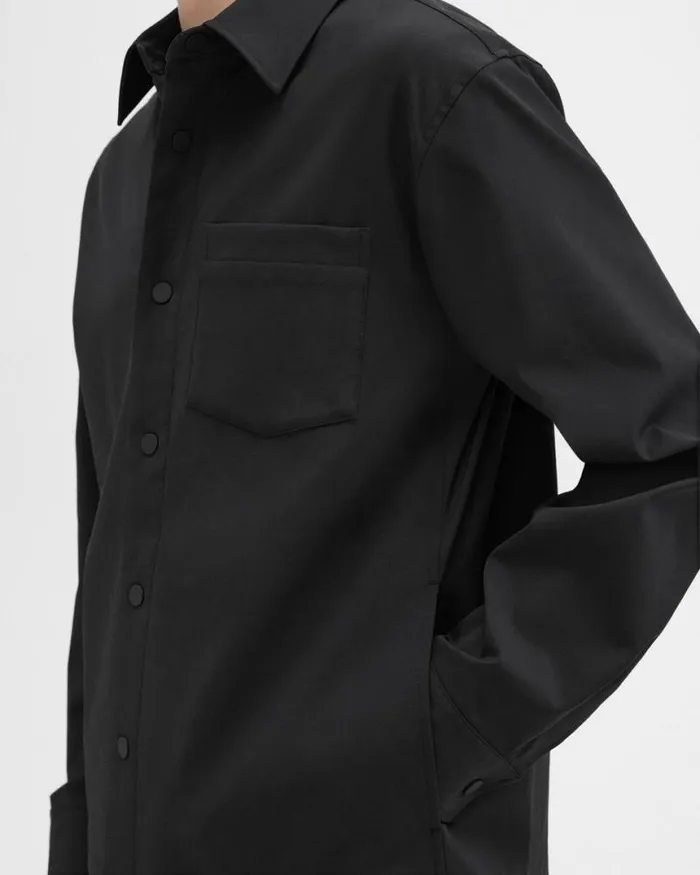 Outerwear Men Theory Shirt Jacket In Neoteric Black