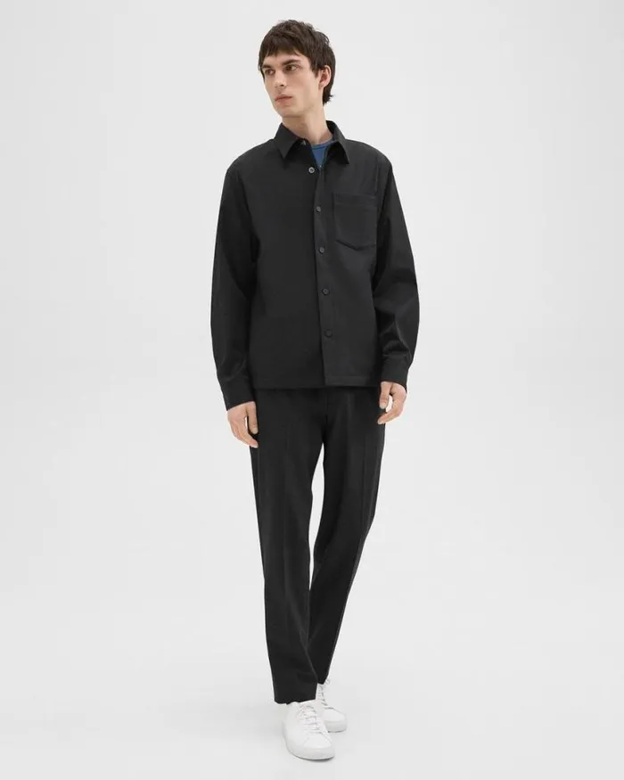 Outerwear Men Theory Shirt Jacket In Neoteric Black