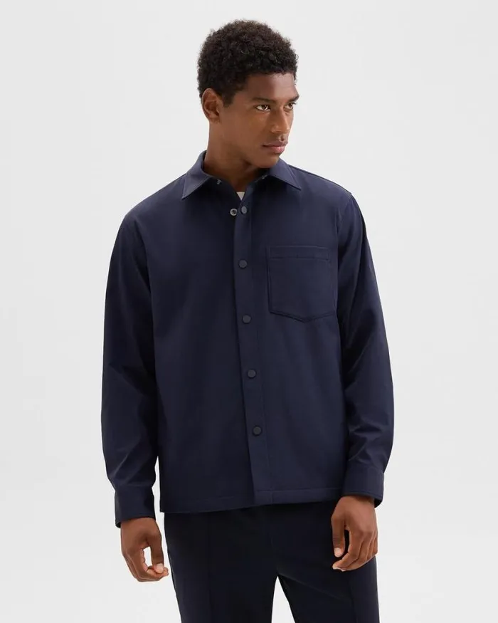 Outerwear Men Theory Shirt Jacket In Neoteric Navy