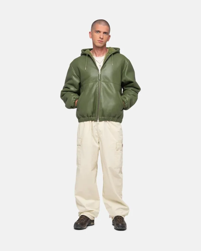 Outerwear MenWomen Stussy WORK JACKET SHEARLING Green Outerwear MenWomen Stussy WORK JACKET SHEARLING Green