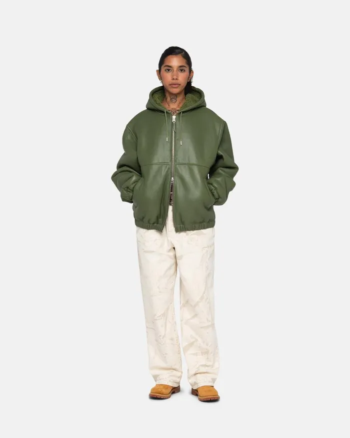 Outerwear MenWomen Stussy WORK JACKET SHEARLING Green Outerwear MenWomen Stussy WORK JACKET SHEARLING Green