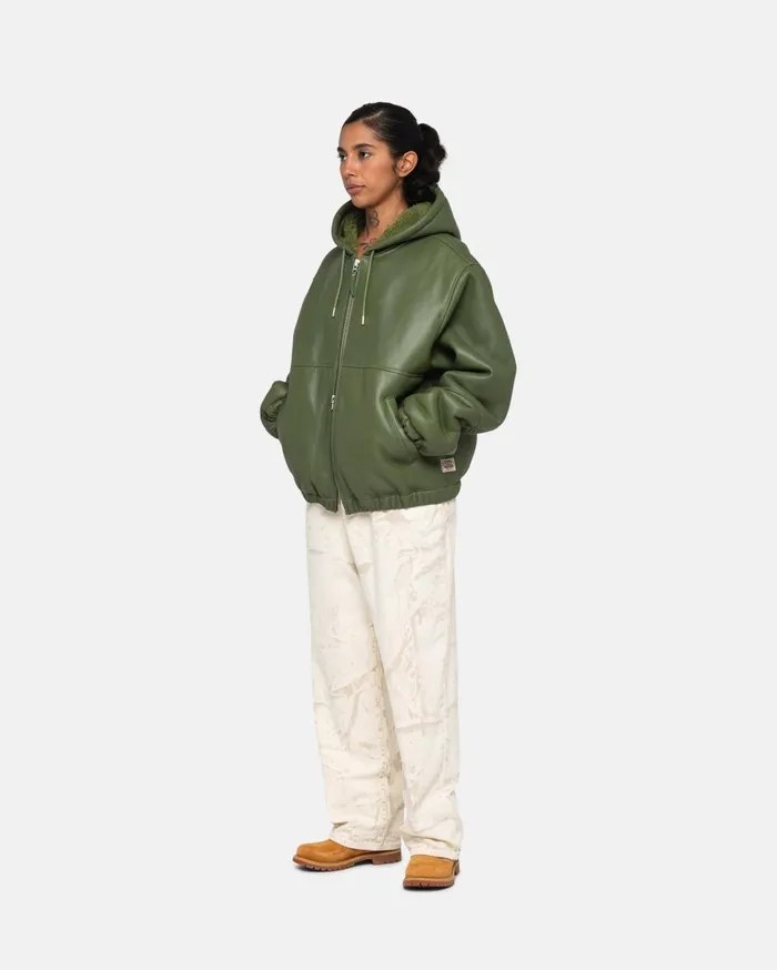 Outerwear MenWomen Stussy WORK JACKET SHEARLING Green Outerwear MenWomen Stussy WORK JACKET SHEARLING Green