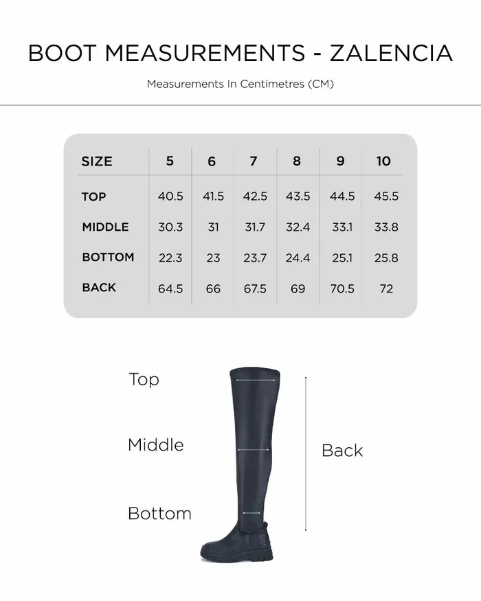 Over The Knee Boots NOVO Shoes Women ZALENCIA BLACK