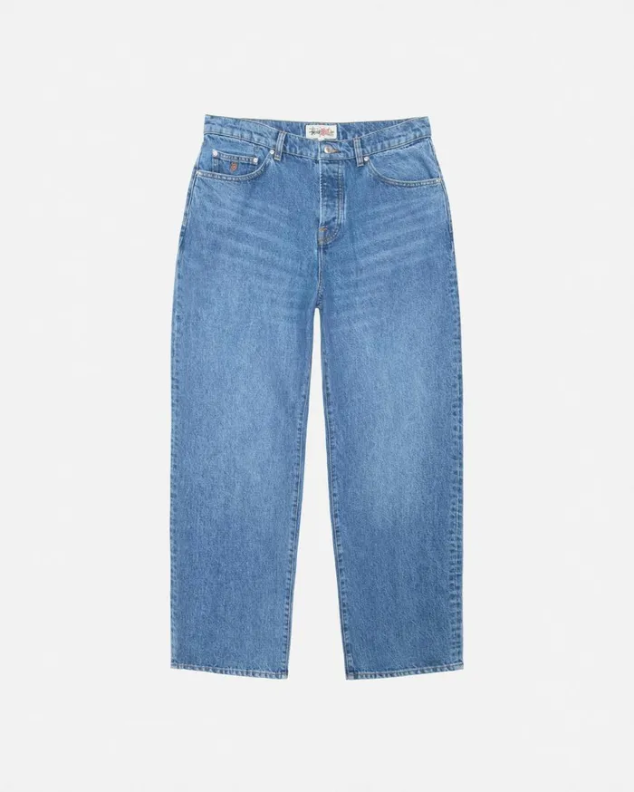 Pants MenWomen Stussy BIG OL039 JEAN DENIM Medium Blue Pants MenWomen Stussy BIG OL039 JEAN DENIM Medium Blue