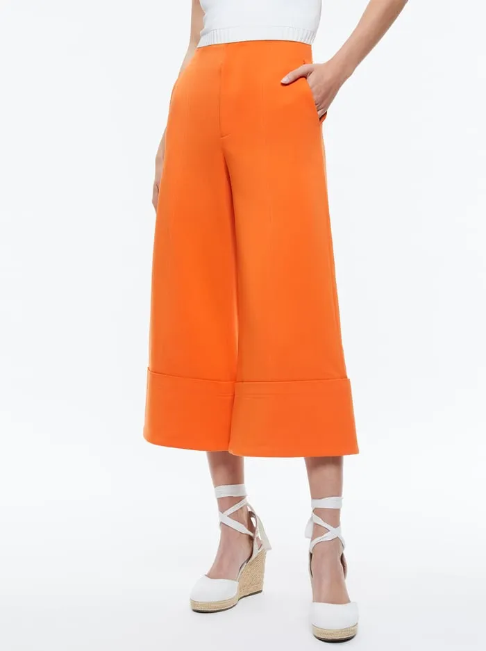 Pants Women Alice Olivia Andra Wide Leg Cropped Cuff Pant Light Mango