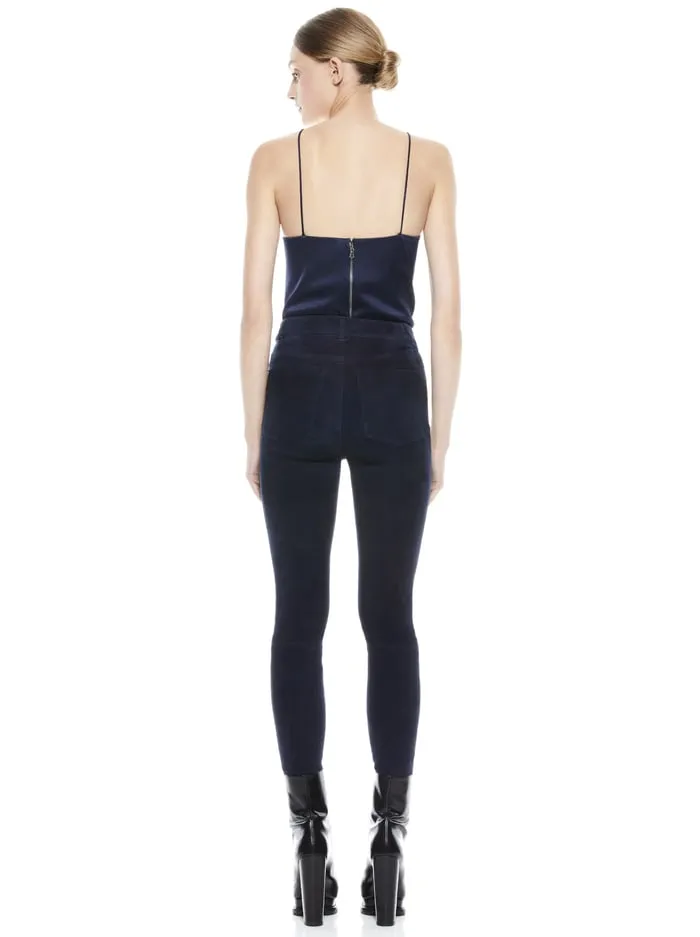 Pants Women Alice Olivia Mikah Suede Pant Navy