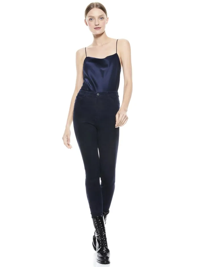 Pants Women Alice Olivia Mikah Suede Pant Navy