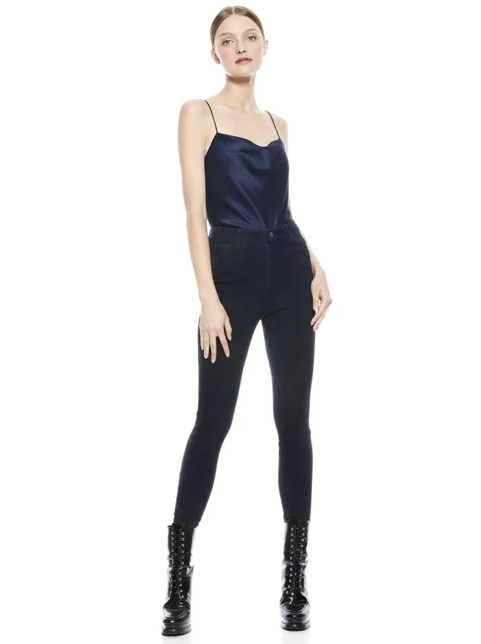Pants Women Alice Olivia Mikah Suede Pant Navy