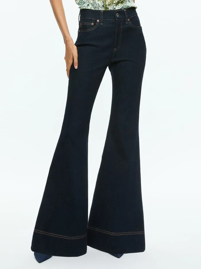 Pants Women Alice Olivia Sb High Rise Bell Jean Dark Rinse