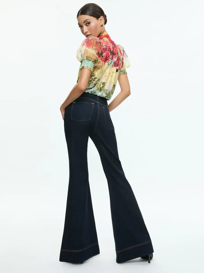 Pants Women Alice Olivia Sb High Rise Bell Jean Dark Rinse