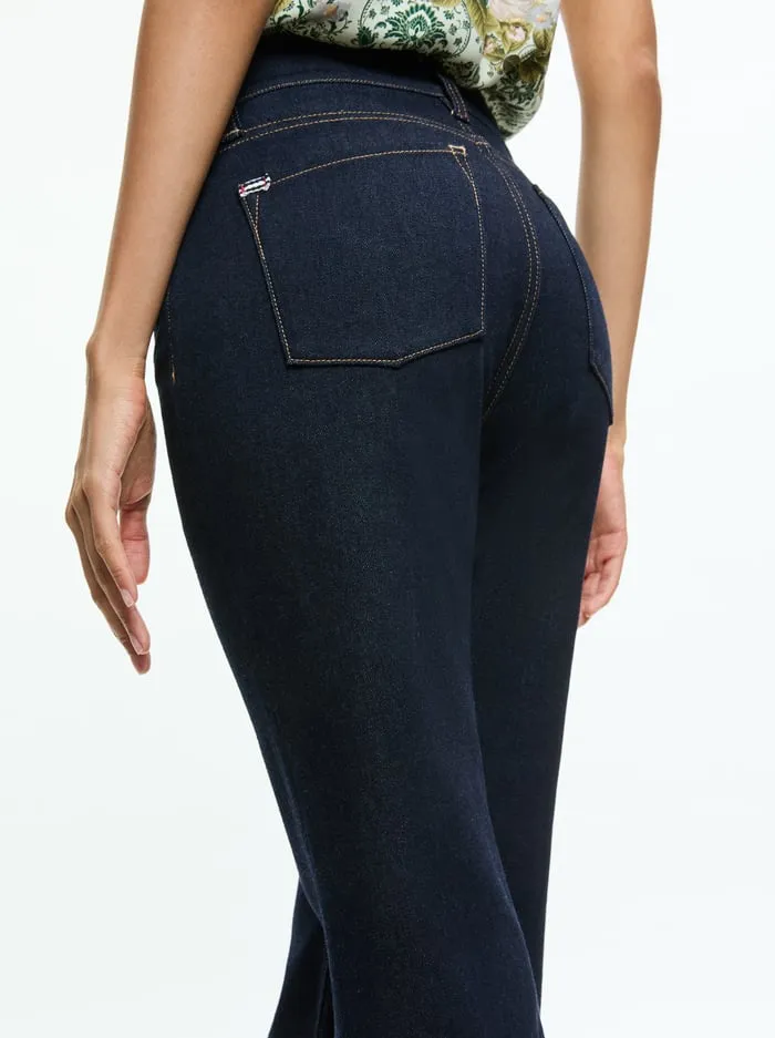Pants Women Alice Olivia Sb High Rise Bell Jean Dark Rinse