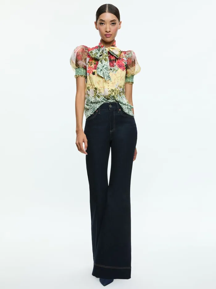 Pants Women Alice Olivia Sb High Rise Bell Jean Dark Rinse