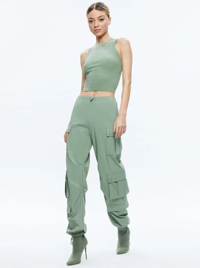 Pants Women Alice Olivia Shara Parachute Cargo Pant Sage