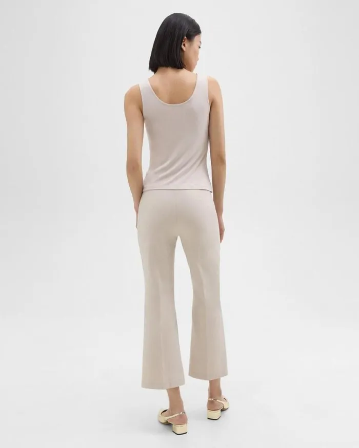 Pants Women Theory Cropped Kick Pant In Stretch CottonBlend New Sand Pants Women Theory Cropped Kick Pant In Stretch CottonBlend New Sand